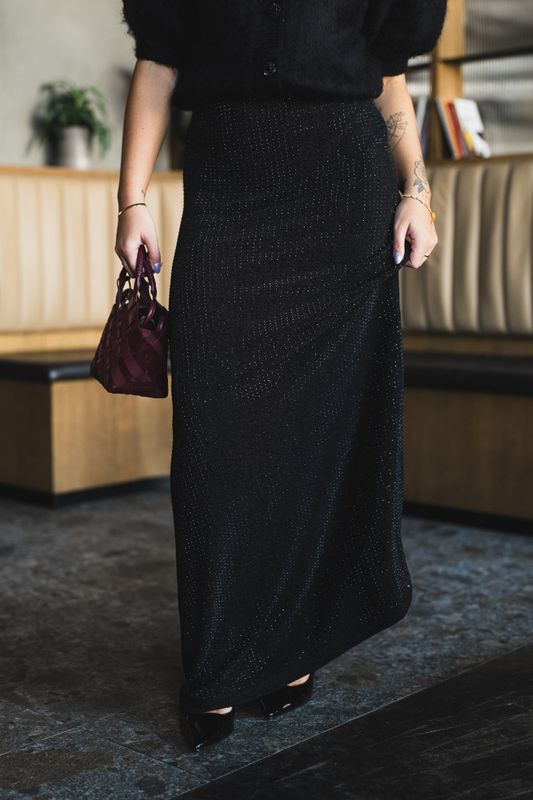 Luxe Sequin Skirt Black 
