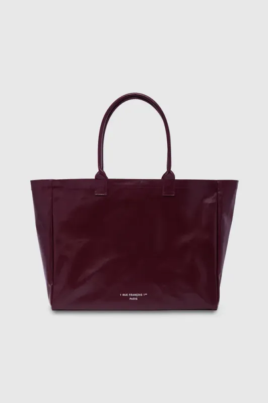 Leo Coated Canvas Tote Fig Burgundy 