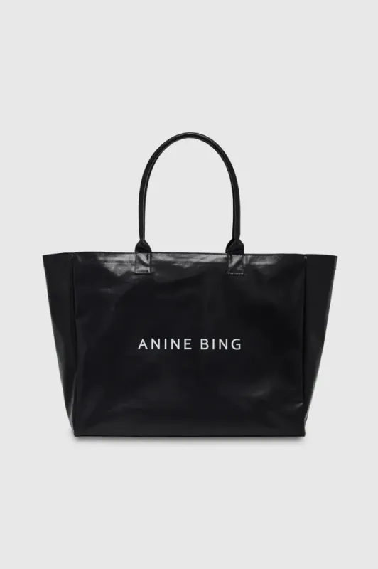 Leo Coated Canvas Tote Black 