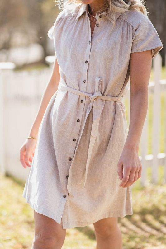 Viana Ginia SS Shirt Dress Sand Melange 