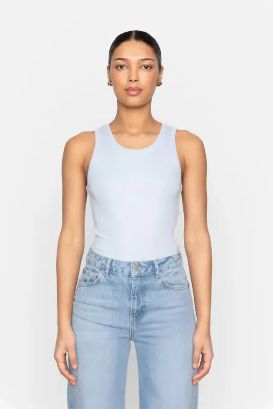 Pia Rib Singlet Light Blue 