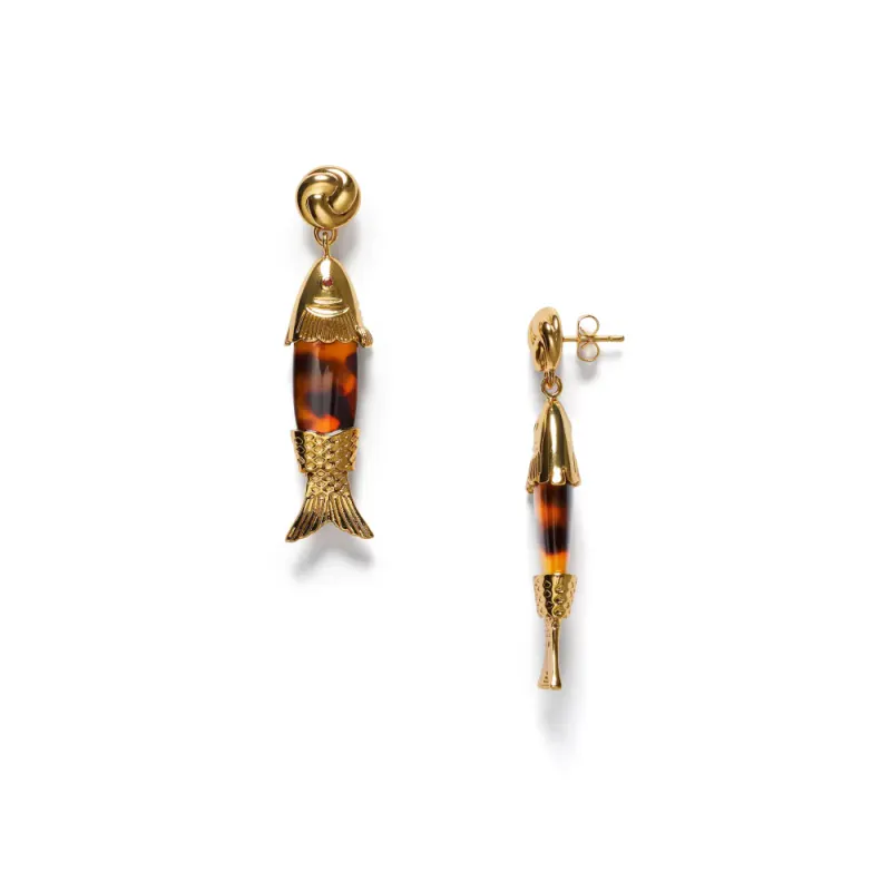 Big Catch Earrings Golden Tortoise 