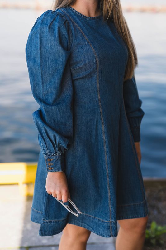 Denim Fitted Dress French Blue 