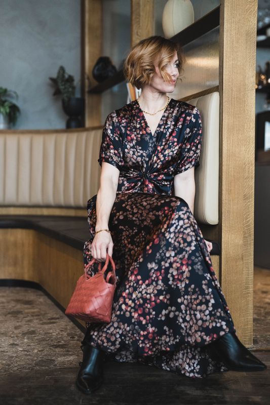 Faye Dress Melange Noir 