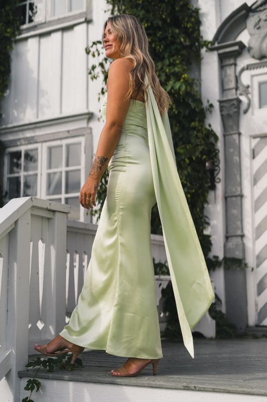 Zelda Scarf Detail Maxi Dress Pistachio 