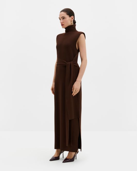 Hovedbilde Minna Waist Tie Knitted Maxi Dress Dark Brown 