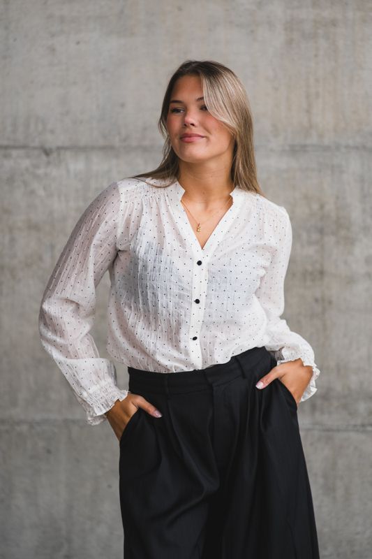 Dally Dot V-Shirt Offwhite