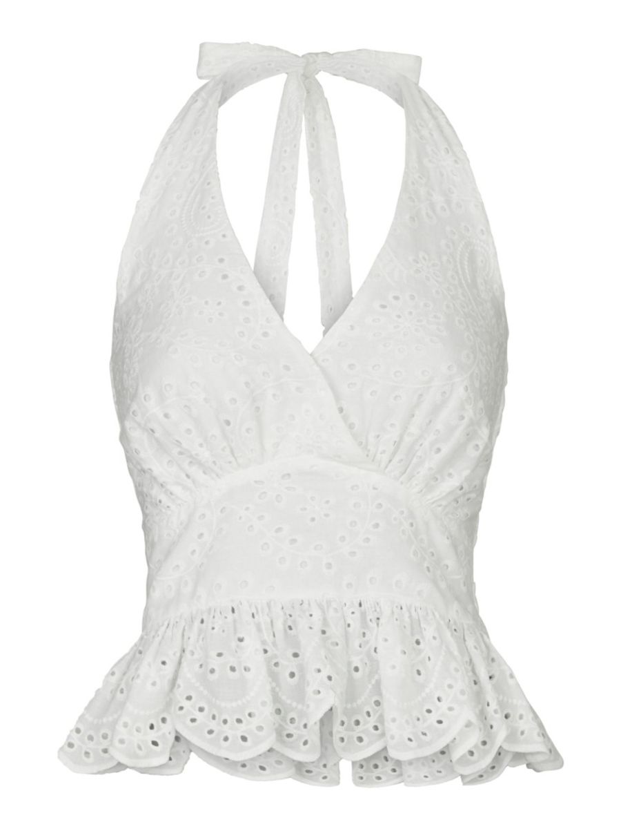 Ribbi Halter Neck Top White 