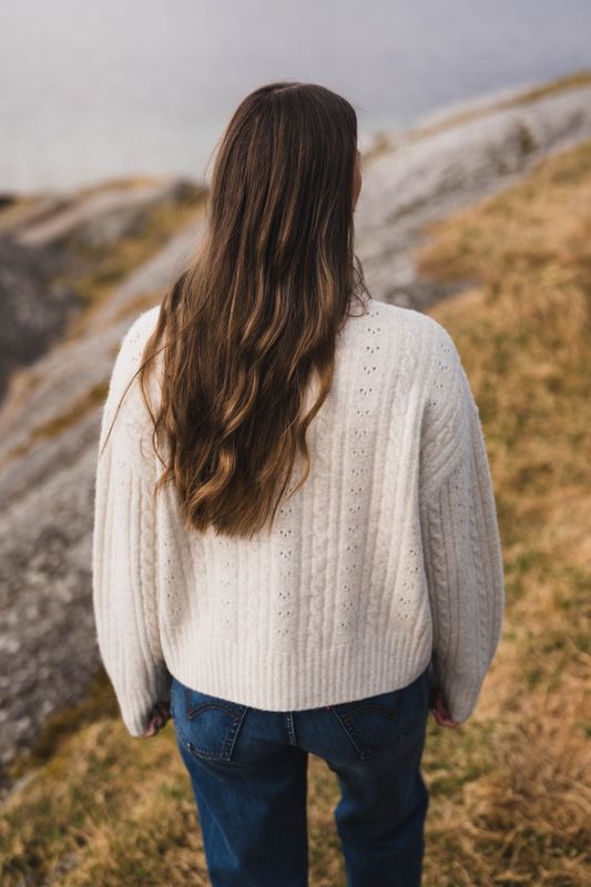 Anda Cable Knit Blouse Ivory 