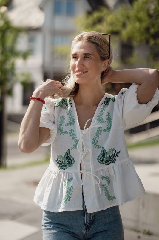 Pine 2/4 Tie Top Star White Pine Embrodery  