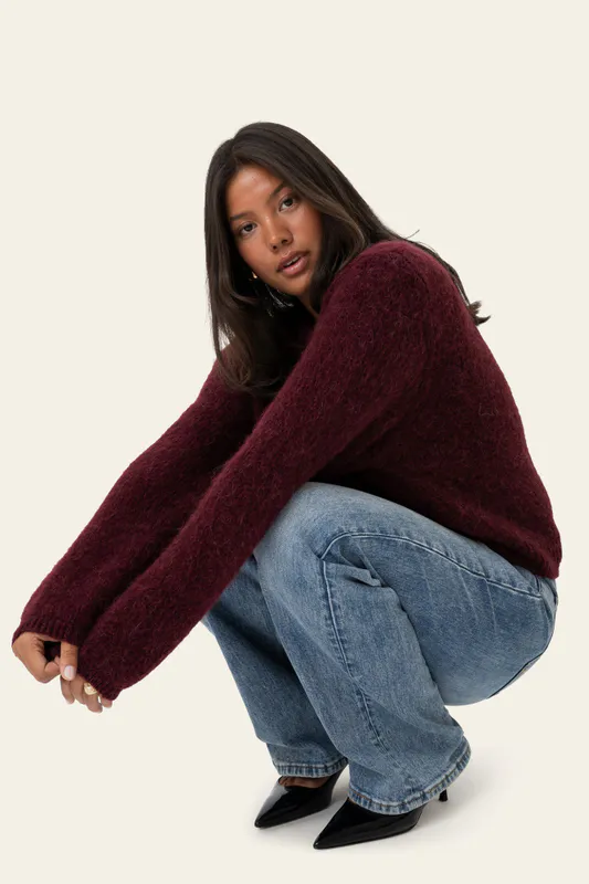Melinaic Cardigan Bordeaux
