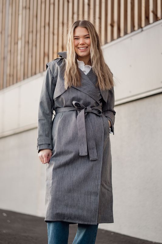 Regndråpe Trench Coat Stone Denim 