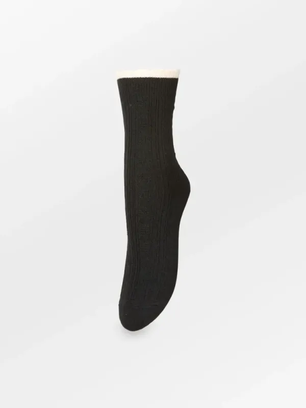 Scallop Sock Black Melange 