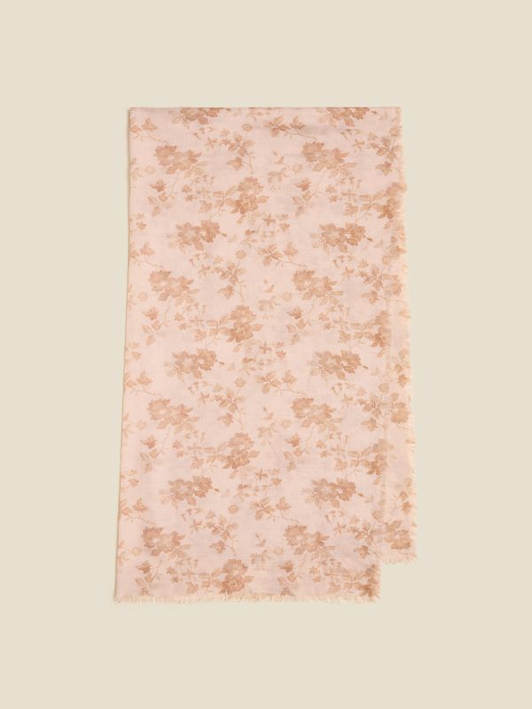 Silk Wool Sarong Fine Scarf Light Brown Mix 