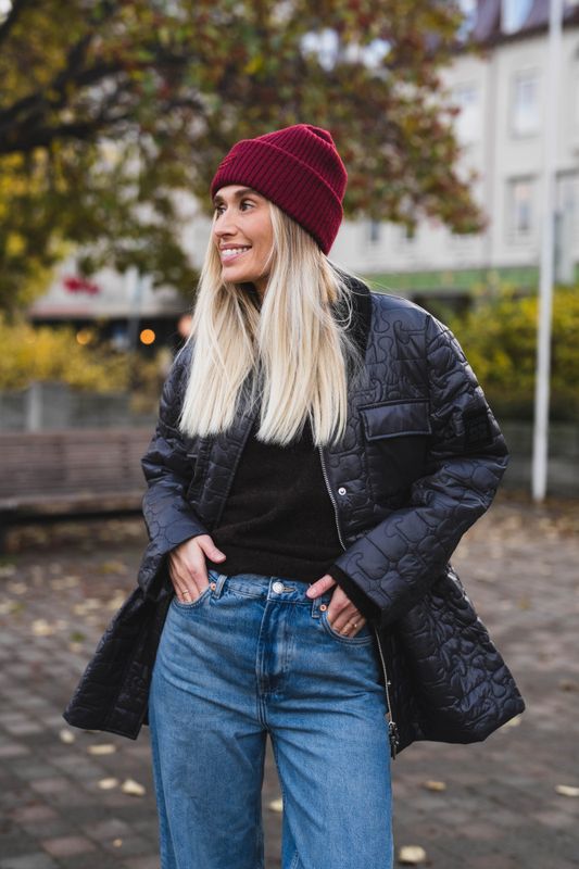Shiny Quilt Midi Jacket W. Flare Phantom 