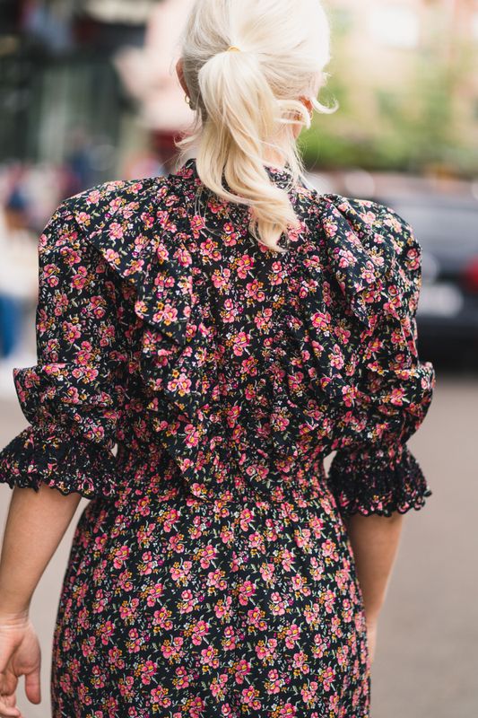 Cotton Slub Button Down Dress Cherry Blossom
