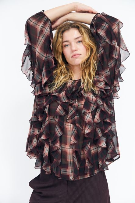 Hovedbilde Ryacras Blouse Bordeaux Check 