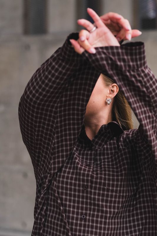 Anella Check Shirt Chocolate Plum 