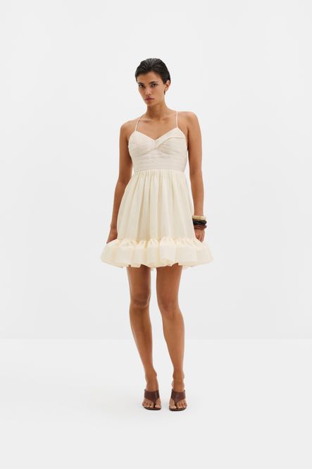 Hovedbilde Hera Tie-Back Ruffled Mini Dress Pearl 