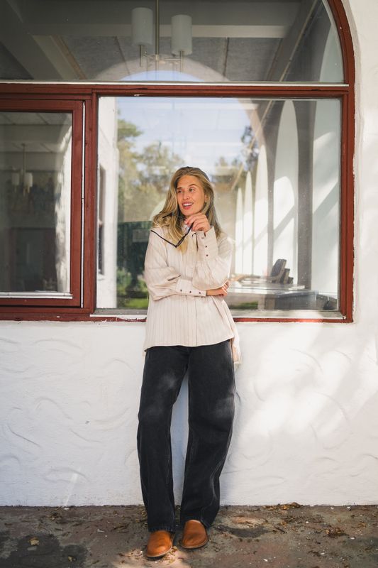 Anne Silk Shirt Beige 