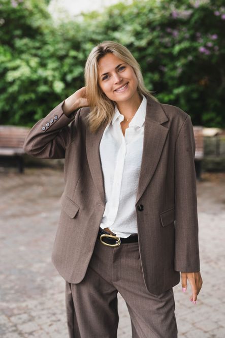 Hovedbilde Gaby Pinstripe Blazer Taupe 