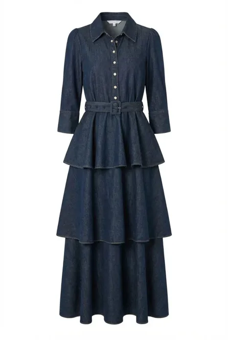 Hovedbilde Denim Flounce Dress French Blue 