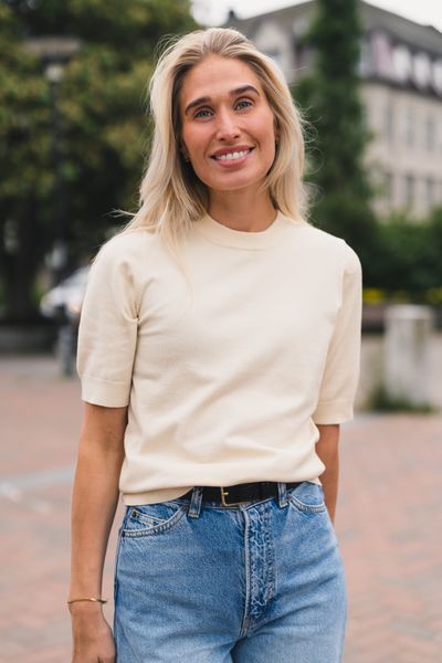 Hovedbilde Lena SS Knit Pullover Birch 
