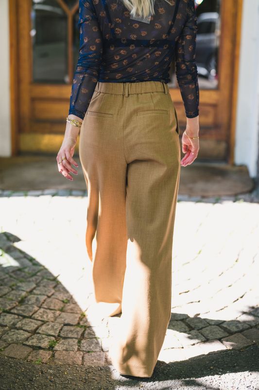 Macy Michelle HW Wide Pants T Coconut Melange 