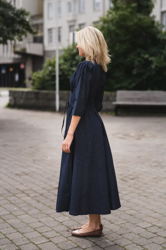 Maria Dress Pinstripe 