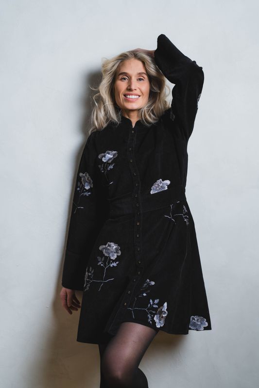 Cord Mini Dress Black 