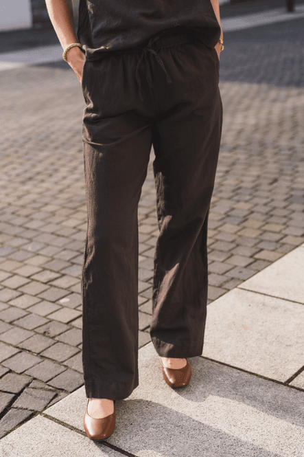 Hovedbilde Sonar Linen Pants Dark Brown 