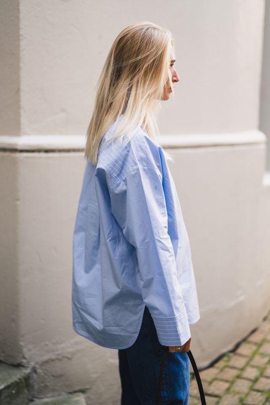 Derris Shirt Blue Iris Stripe Small 