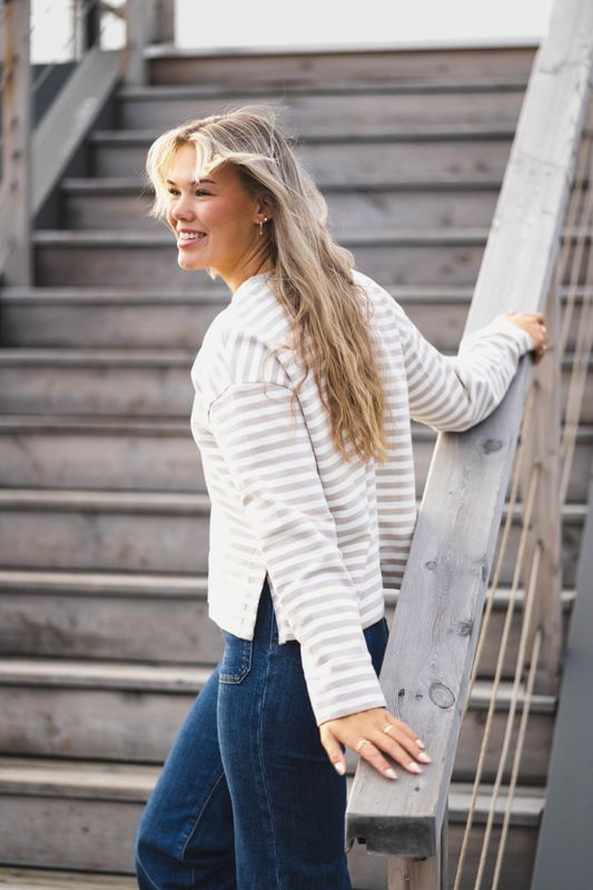 Gabby Sweatshirt Mist Stripe  