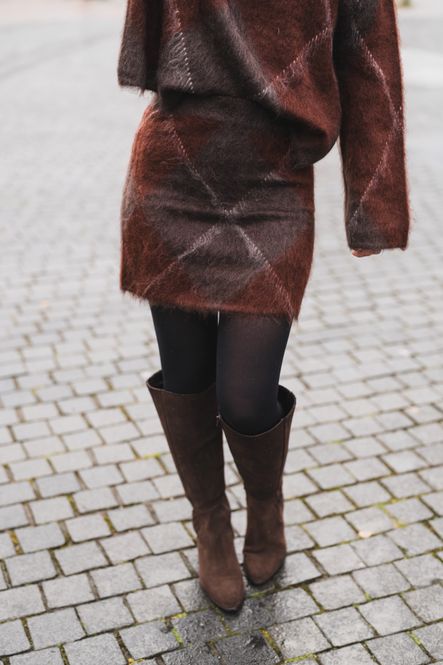Hovedbilde Argy HW Mohair Blend Knit Skirt Coffee Bean ...