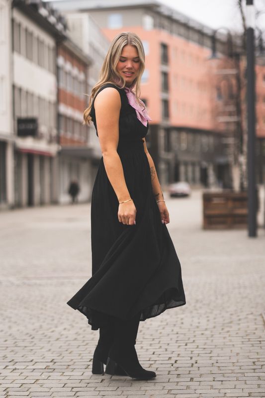 Myrna S Voile Dress Black 