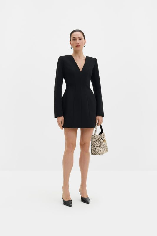 Ninni Cut-Out Shoulder Hourglass Mini Dress Black 