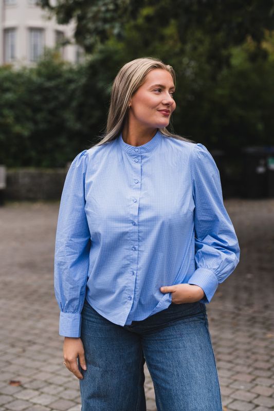 Elona Check Shirt Pale Blue 