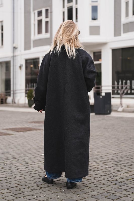 Keaton Wool Coat Antracit Melange 