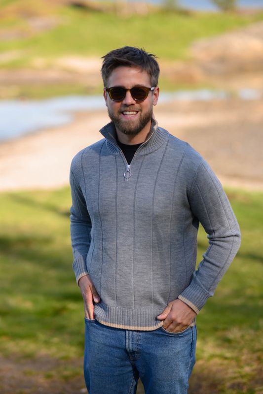Haakon Half-Zip Sweater Grey 