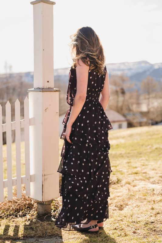 Marli Big Dot Dress Brown 
