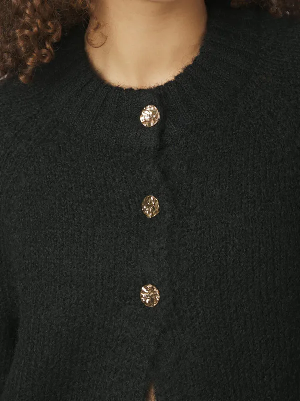 Benuta Fluffy Knit Cardigan Black 