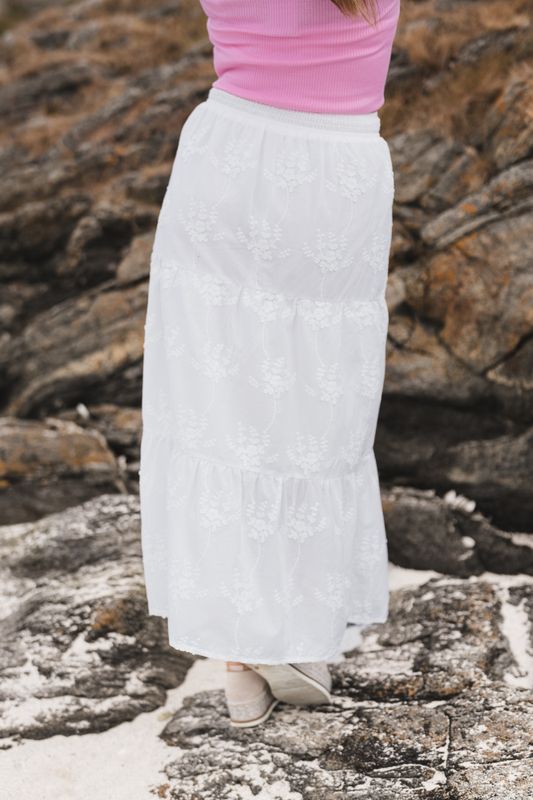 Camilla HW Skirt EMB Bright White
