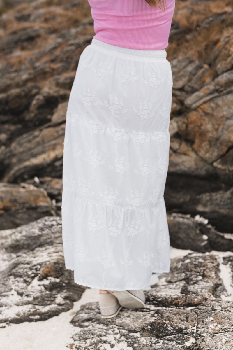 Camilla HW Skirt EMB Bright White