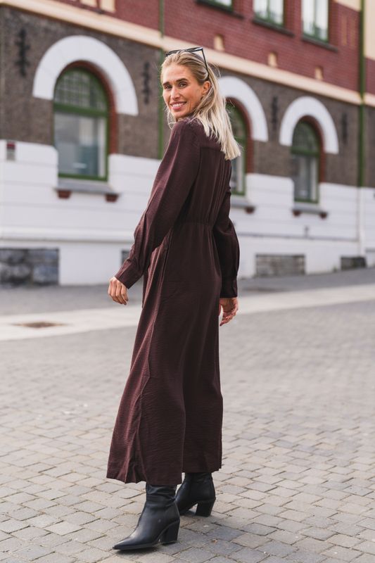 Safera LS Long Shirt Dress Coffee Bean 