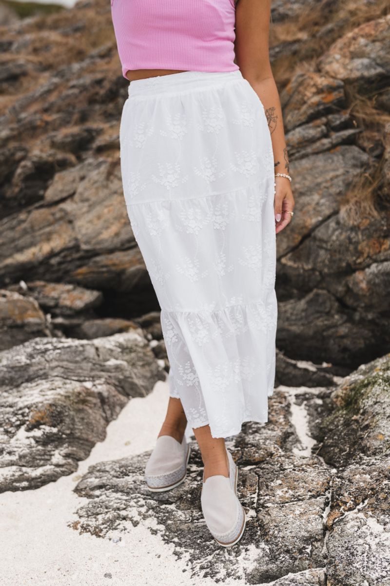 Camilla HW Skirt EMB Bright White
