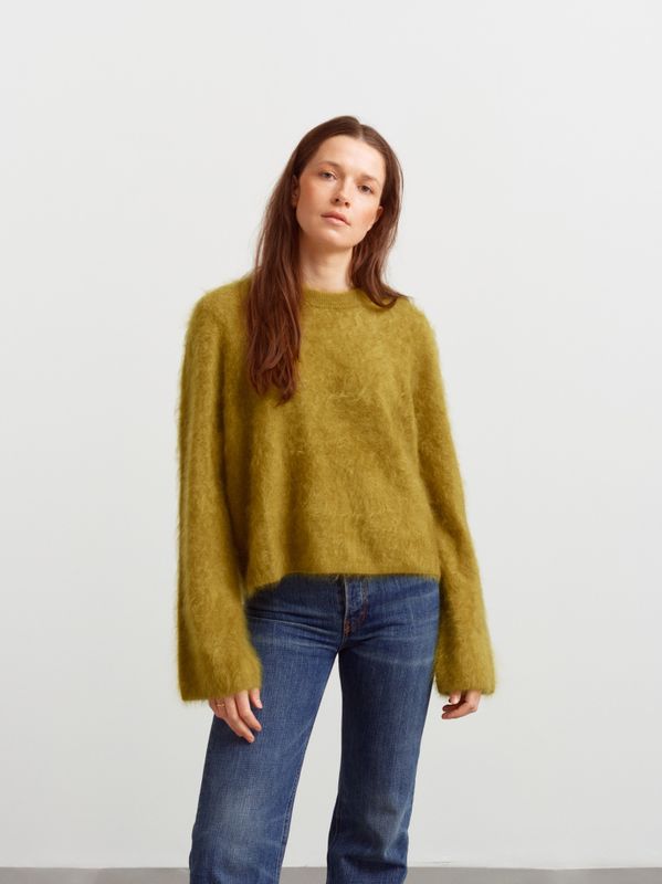 Montreal Brushed Cashmere Sweater Fresh Moss 