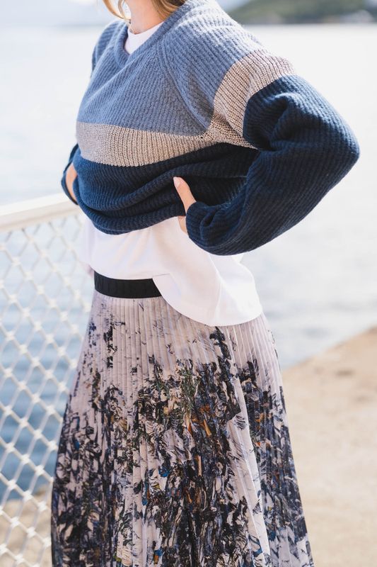 Charming Skirt Print Grey 