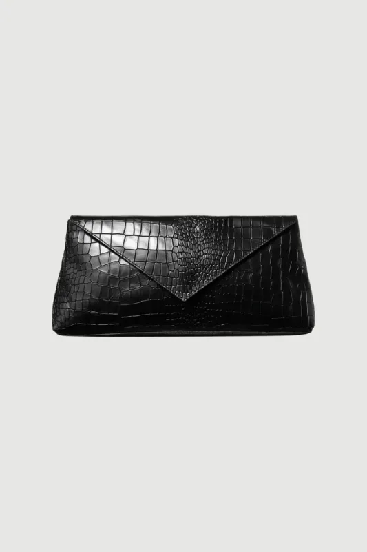 Onyx Clutch Black Croco
