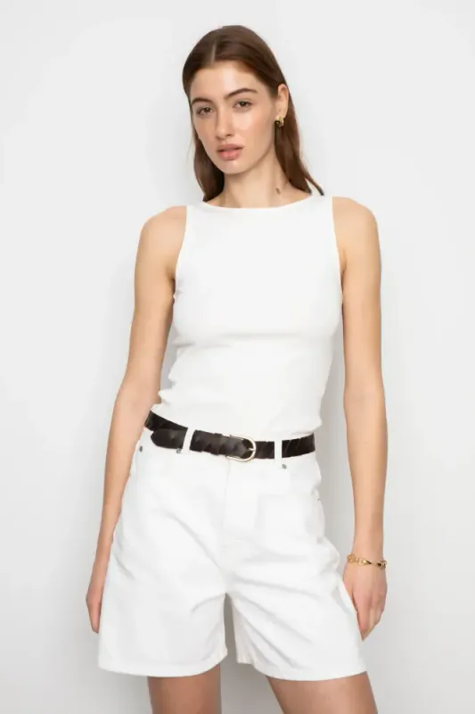 Peggy Rib Boatneck Offwhite 