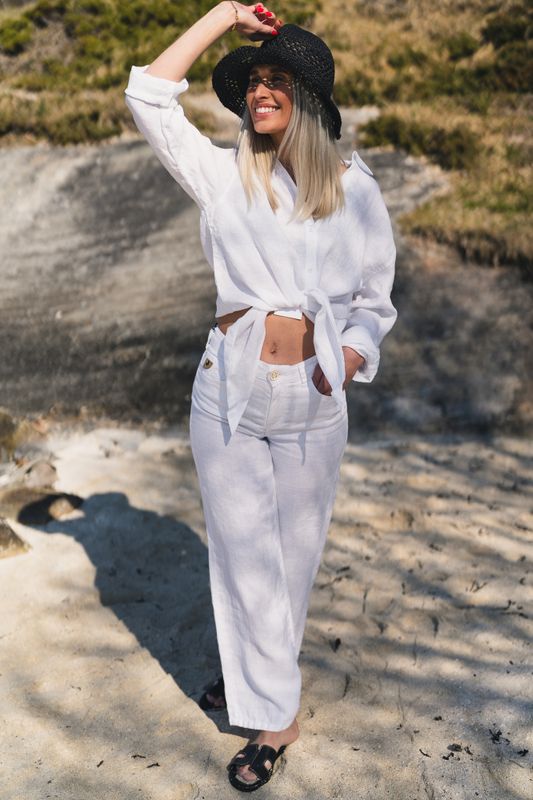 Culotte Linen Colour White 